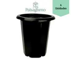 6 Vasos Potes Plásticos Cymbidium Para Orquídeas 2L Preto