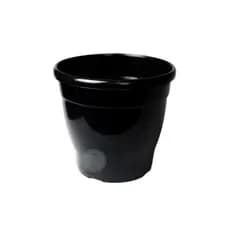 5 Vasos Plasticos Pote 15 Classic Volume de 1,3 Litros Cor Preto brilhante  para plantas decoração