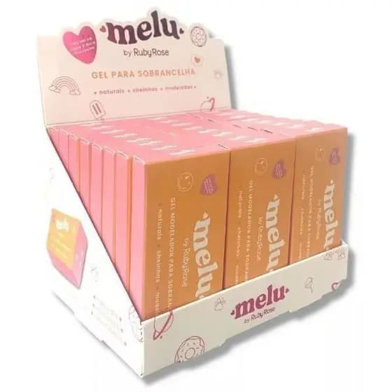 Gel Modelador para Sobrancelhas Melu Ruby Rose HB-F518 - Box c/ 24 unid