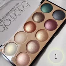 Paleta de sombras cintilantes com 10 cores