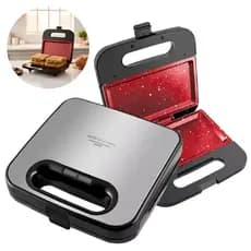 Sanduicheira Grill Eletrica 2 Em 1 Com Revestimento Redstone Chapa Cerâmica BGR16 750W Inox Britânia