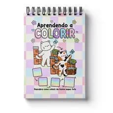 Livro de Colorir Aprendendo a Colorir Teste e Efeitos Capa Dura Folha de 120 Gramas