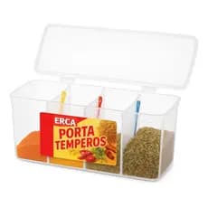 Porta Temperos Pote Condimentos Organizador Com Divisórias e 4 Colheres Medidoras grátis