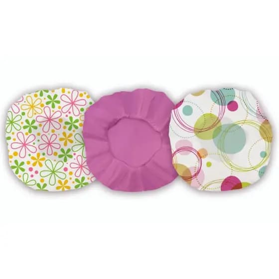 Kit 3 Touca de Banho Com Elástico A Prova d'Água Reutilizável