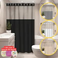 Cortina Box de Banheiro com Visor AntiMofo Resistente Alta Qualidade PVC