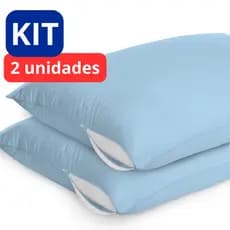 Kit Capa Travesseiro Azul 2 Unidades