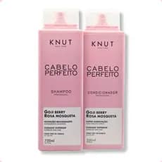 Kit Knut Cabelo Perfeito Shampoo 750ml+ Condicionador 550ml - Nutre E Hidrata - Cuidado e Rejuvenescimento - Antioxidante