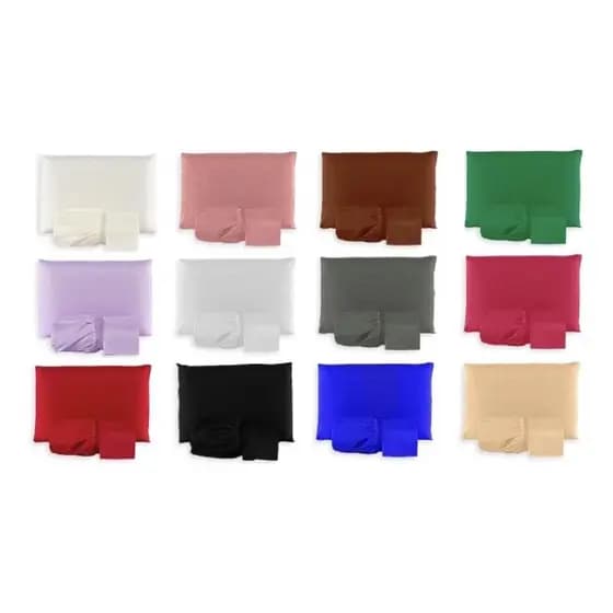 Kit 3 Jogos de Lençol de Cama Casal 3 Peças Lisos com Elástico Diversas Cores