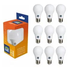 Kit 10 Lâmpadas LED Bulbo 15W E27 6500K Branco Frio Bivolt Ultraluz