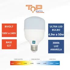 Lâmpada LED Super Bulbo T 20W a 50W E27 3000K Branco Quente Ultraluz