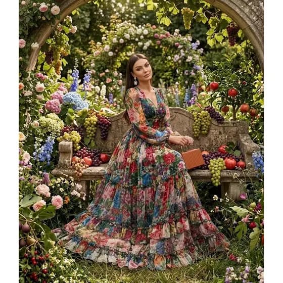 Vestido Festa Vintage Floral Boho