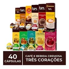 40 Cápsulas Três Corações, Café Cafeteira Três 3 Corações
