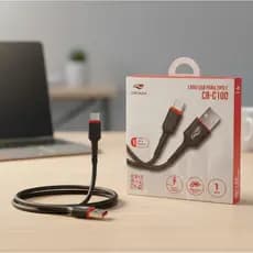 Cabo Usb C IPhone ios Android Carregador Rápido Power Usb-a X Tipo C 1 Metro 3a Cb-c100bk C3tech
