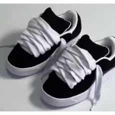 Tênis Preju Unissex Preto e Branco Material Suede