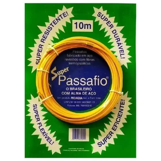 FITA PASSA FIO COM ALMA DE AÇO PROAQUA 10 METROS