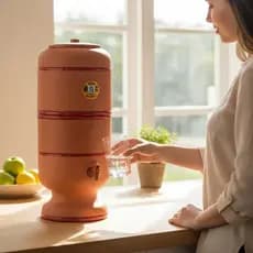Filtro De Barro 6 Litros Completo Purificador Água com Vela Tripla Ação