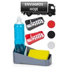 Porta Detergente com Espaço para Esponja | Prático, Compacto e Organizador de Pia Cores Diversas