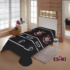 Manta Para Cama Solteiro Microfibra Corinthians Jolitex
