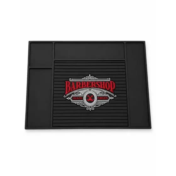 Tapete Bancada Antiderrapante Barbearia Vermelho 45x30