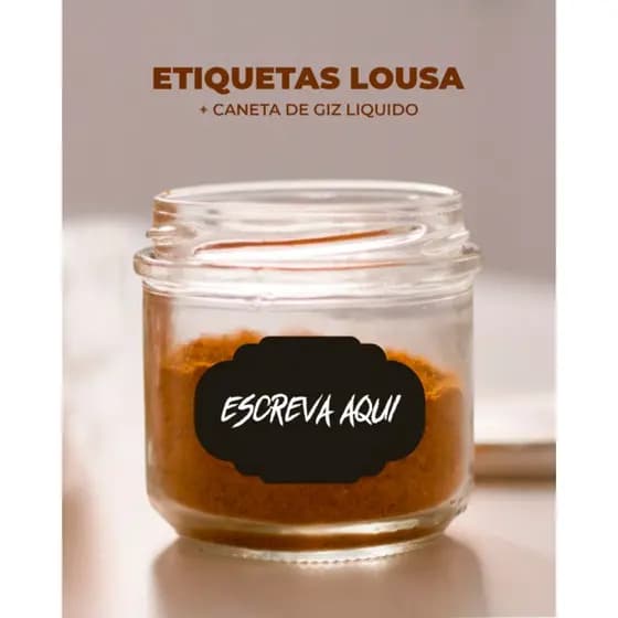 100 ETIQUETAS LOUSA + CANETA GIZ LIQUIDO