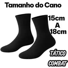 Kit 3 Pares De Meias Cano Alto Algodão Cor  Preta Meia Masculina Feminina Unissex