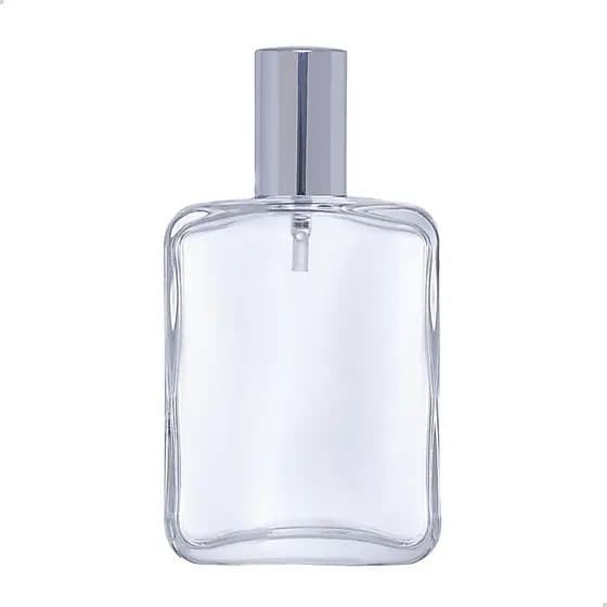 Frasco de Perfume Unissex 100ml em Vidro com Válvula Spray Luxo Prata Alta Qualidade Artesanato