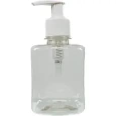 Frasco Pet Saboneteira Transparente 250ml C/ Bico Pato Pump Plastico Branco Preto