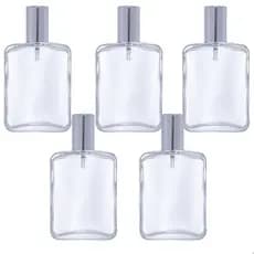 Kit 5 Frascos Perfume Luxo Vidro 100ml Válvula Spray Luxo Prata