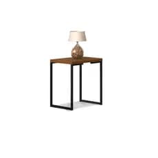 mesa lateral para sala mdf/aço canela/preto