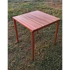 Mesa De Madeira Maciça Desmontável Camping Pescaria Portátil 60x60 Cm Ripada Resistente