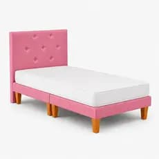 Cama Box Infantil Com Colchão Incluso Caminha Juvenil Quarto Criança Menina Cor Rosa Tamanho 150x70