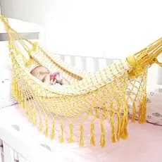 Rede de dormir para berço de bebê 100% algodão várias cores