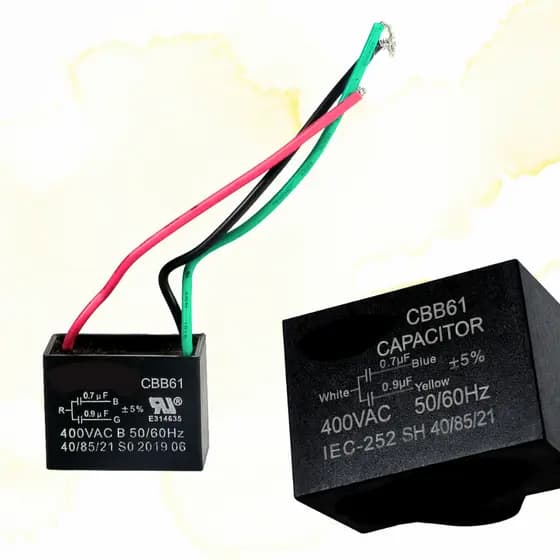 Capacitor 0.7+0.9 uf para Ventilador de Teto Ventisol 220V - Quadrado