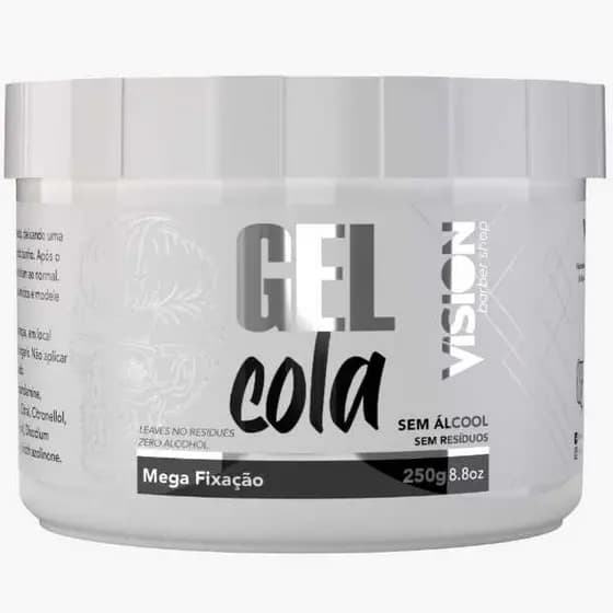 Gel Cola Incolor Vision Barber Shop Mega Fixação 250g - Unidade