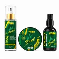 Kit Vai Brasil Edição Limitada | Body Splash 200ml, Óleo de Barba e Cera Modeladora