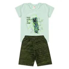 Conjunto Infantil Masculino Verão, Estampa Pop It- Rex Tam1 ao 14 anos