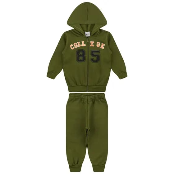 Conjunto Infantil Masculino Jaqueta Ziper College