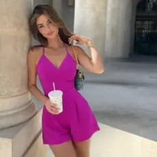 Macaquinho Feminino Curto Liso Costas Cruzada Alcinha Verão Festa Vestido Praia Com Bojo