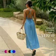 Vestido Longo Elegante Ano Novo Com Fenda Costa Nuas Trançadas Elegante Decote Alça Fina Bojo Trend