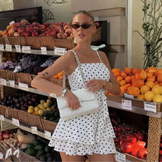 Vestido Macaquinho Poá Curto Verão Feminino Alça Regulável Tecido Duna P ao G