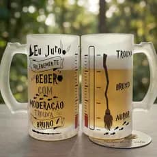 Caneca de Chopp Harry Potter 475ml Vidro Jateado Presente Amigos Mozão