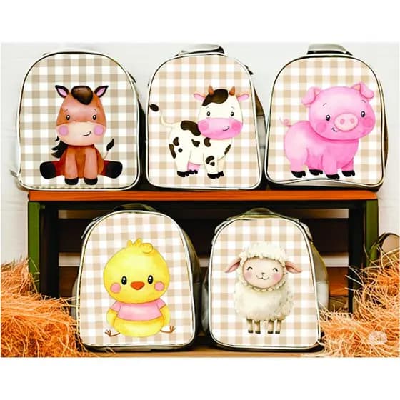 Mochila Fazendinha Infantil para Lembrancinha de Aniversário