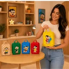 Kit 10 Maleta Slim para aniversario e lembrancinha Tema Turma da Mônica