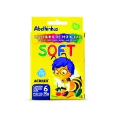 Massinha De Modelar Soft C/6 Cores ACRILEX KIT COM 10 UNIDADES