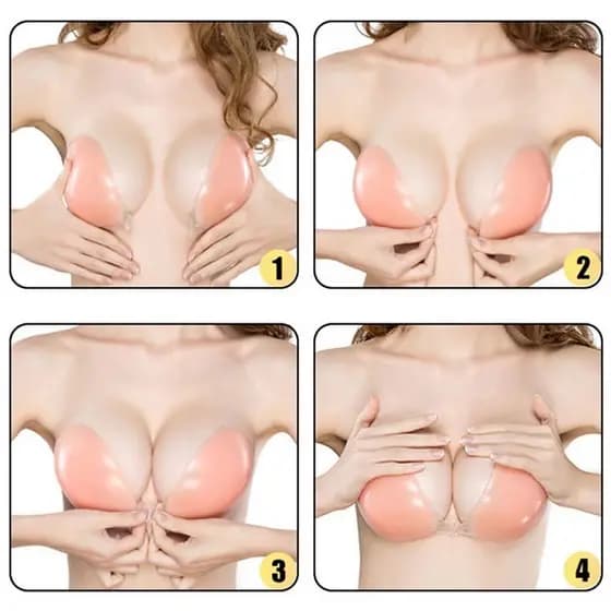 Sutiã Feminino Invisível Reutilizável Sem Alça A B C D Copo Auto-Adesivo De Silicone Busto Frente Fecho Pegajoso Bra/Vara Em Push Up
