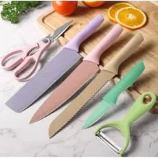 Conjunto de Facas Coloridas Kit Facas com 6 Peças Resistente