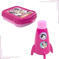 Kit Lancheira Infantil Garrafa Foguete e Sanduicheira