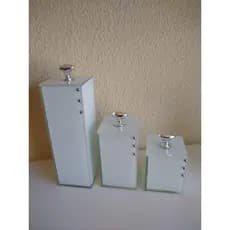 Trio organizador para lavabo Branco com prata
