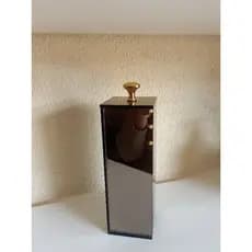 Porta escova Bronze puxador dourado