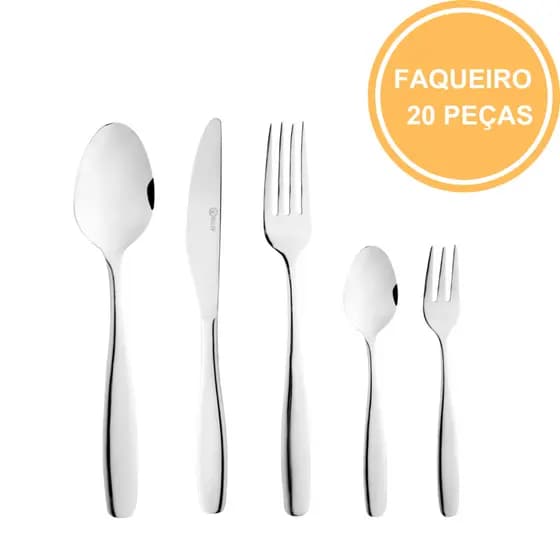 Faqueiro 20 Peças de Aço Inox Cannes - Wolff